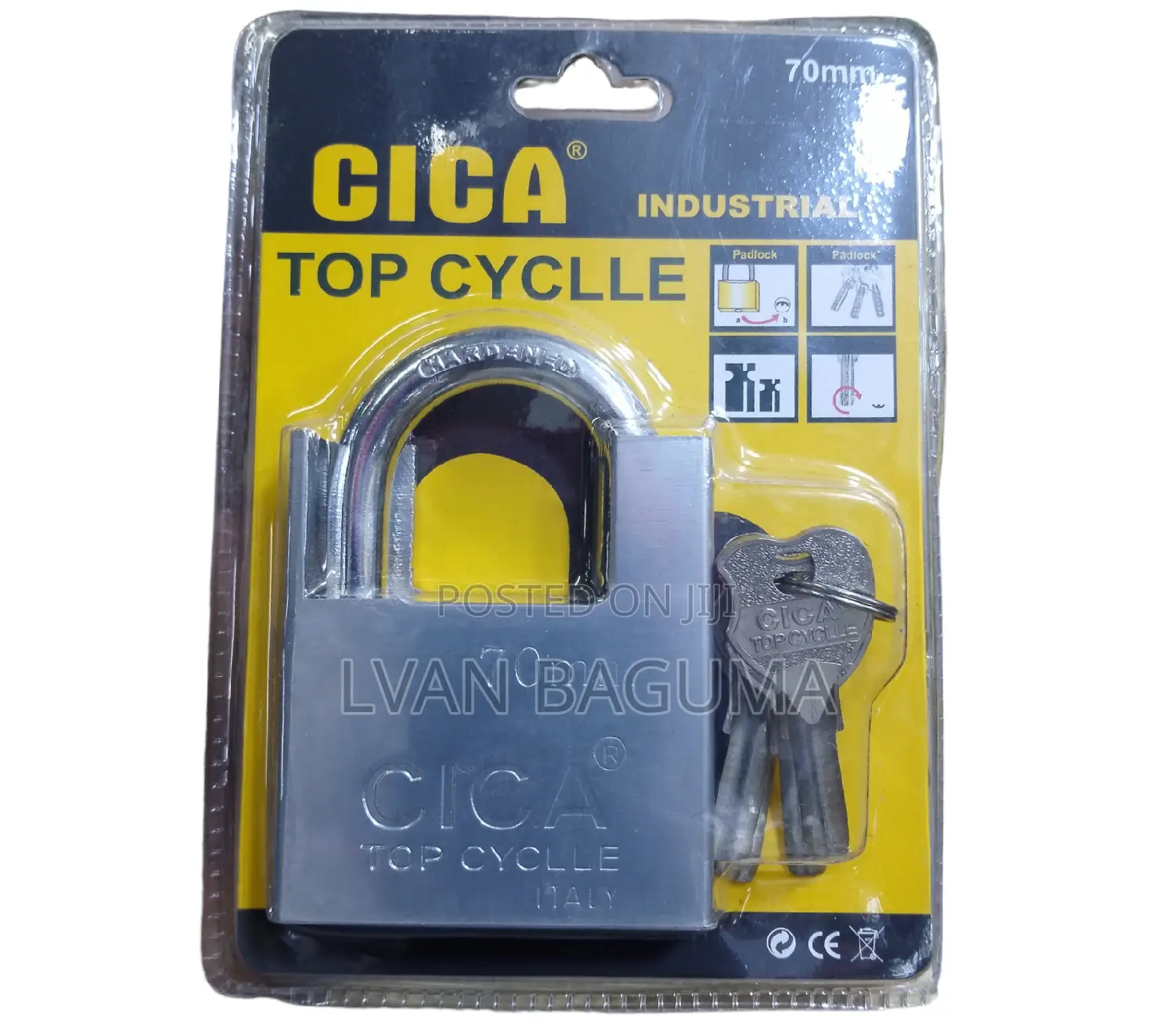 CICA Padlock Italy Made 70mm - With a Guard