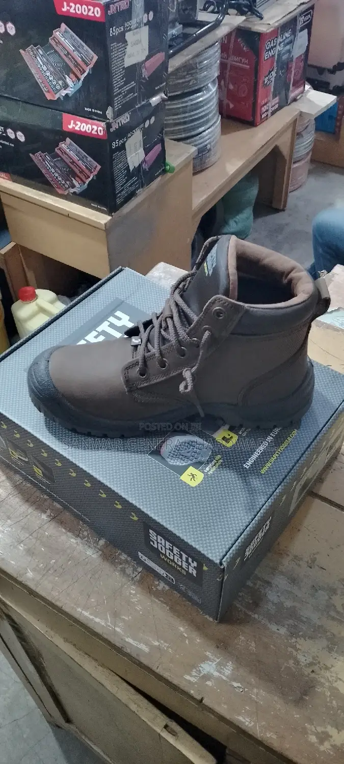 Safety Jogger Leather Brown Shoes Steal Toe