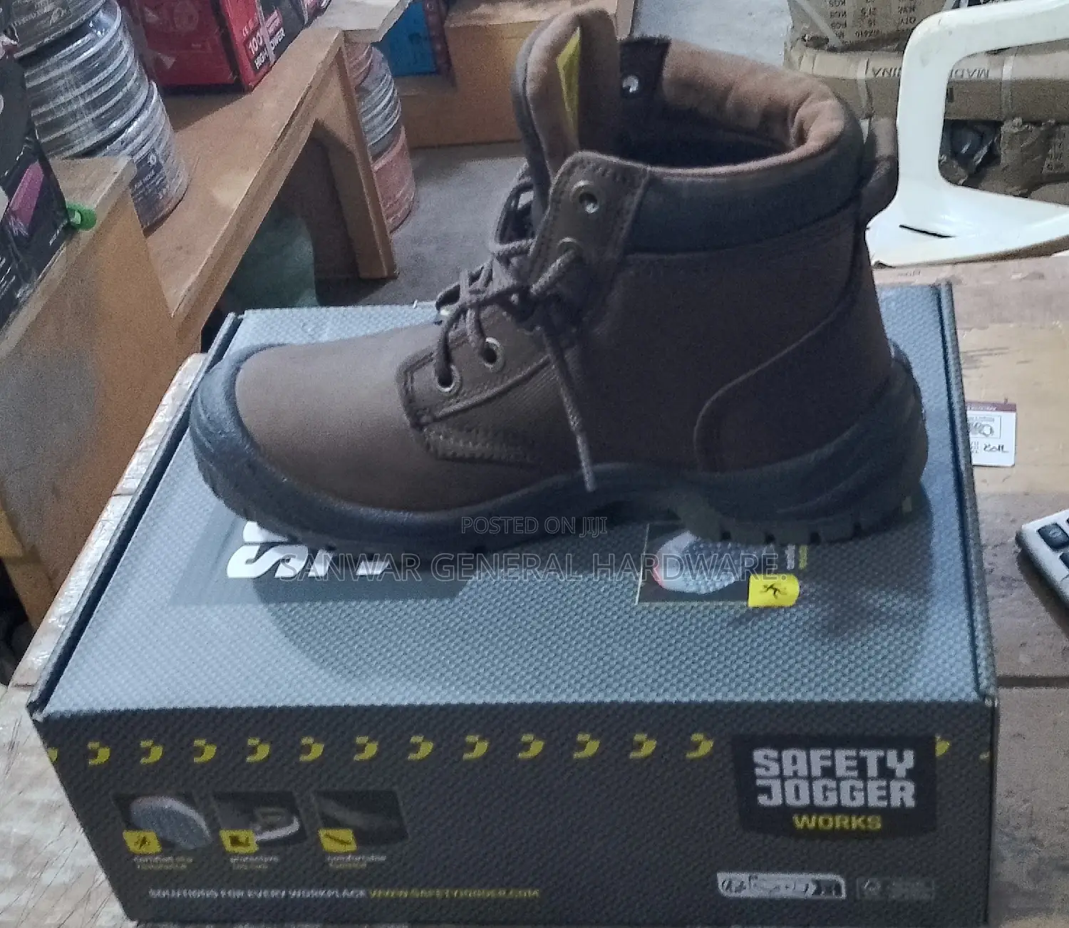 Safety Jogger Leather Brown Shoes Steal Toe