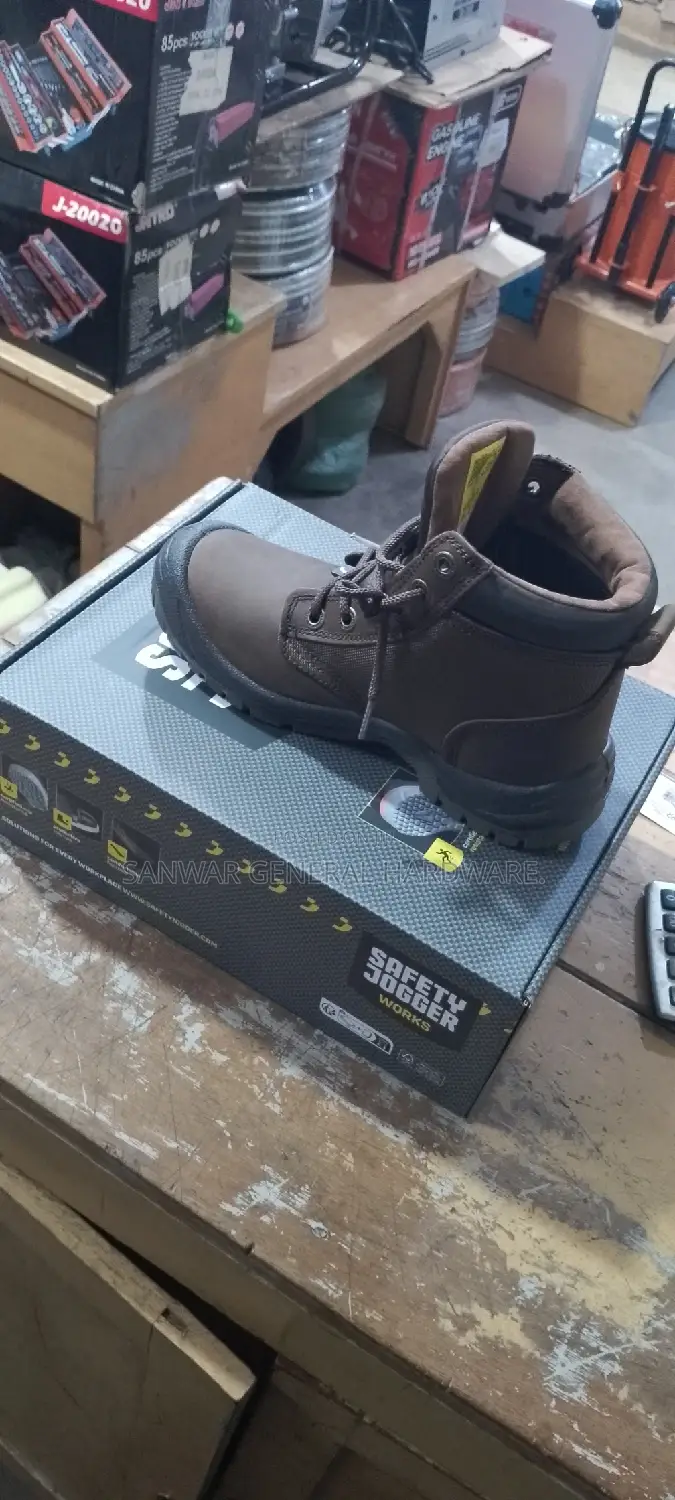 Safety Jogger Leather Brown Shoes Steal Toe