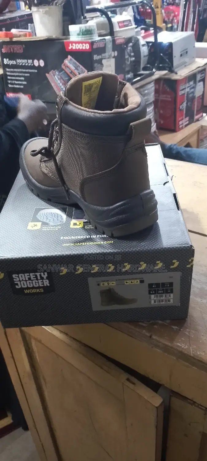 Safety Jogger Leather Brown Shoes Steal Toe