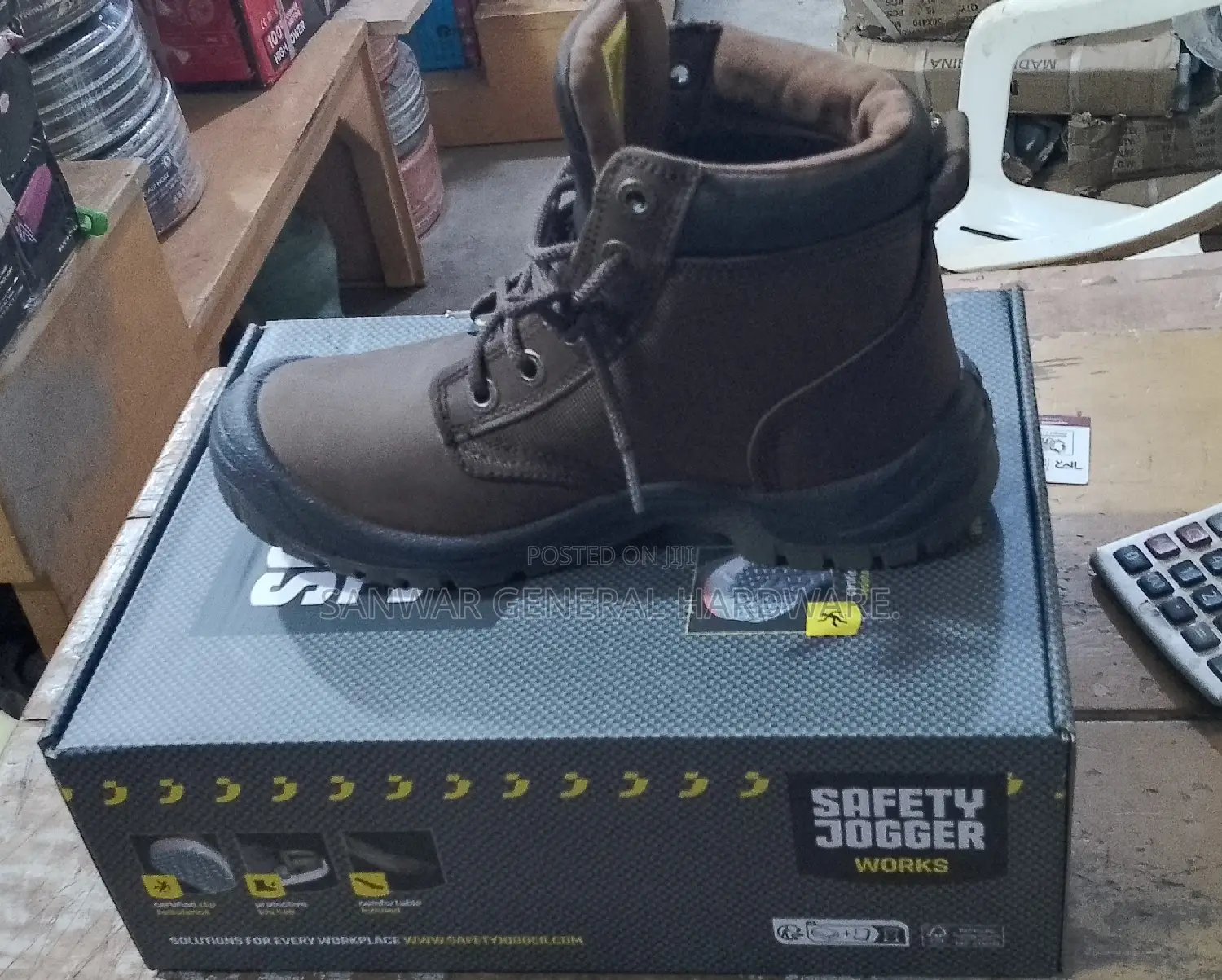 Safety Jogger Leather Brown Shoes Steal Toe