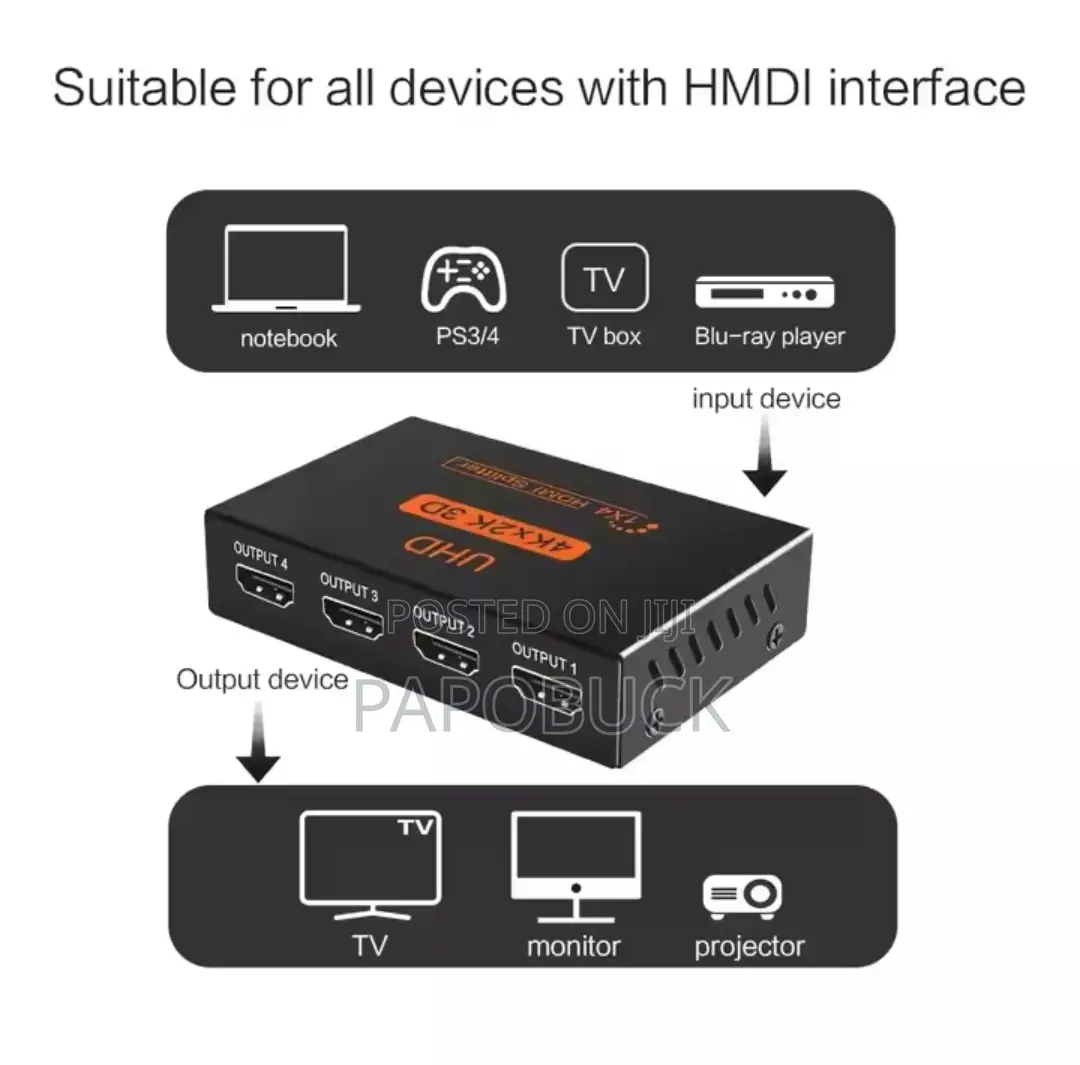 Full HD 4kx2k HDMI 1 in 4 Out Splitter HDMI 1x4 Splitter