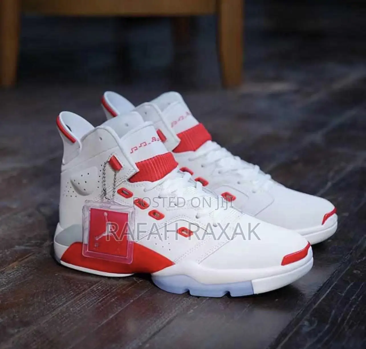 Original Unisex Jordan 6-17-23 White University Red Sneaker
