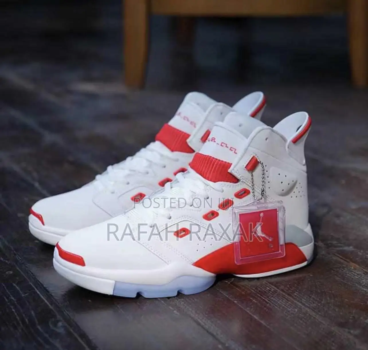 Original Unisex Jordan 6-17-23 White University Red Sneaker