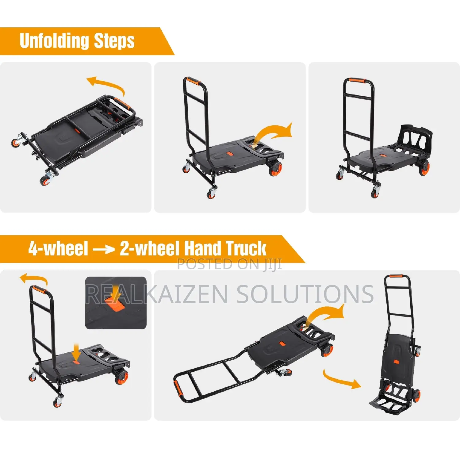 Black Heavy Duty Folding Hand Truck and Dolly Cart