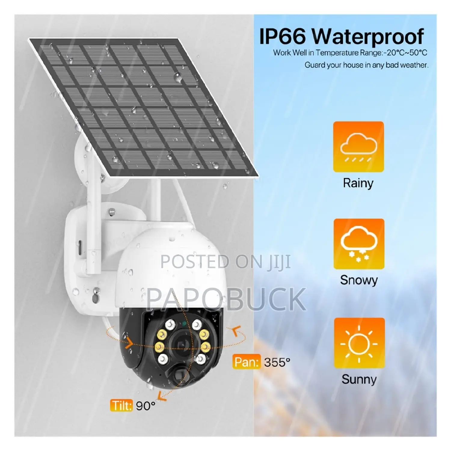 Ip 66 Solar Waterproof Camera