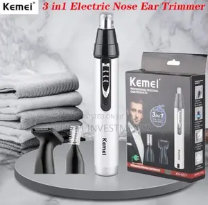 Kemei 3 In1 Electric Nose Ear Trimmer-Rechargeable Shaver