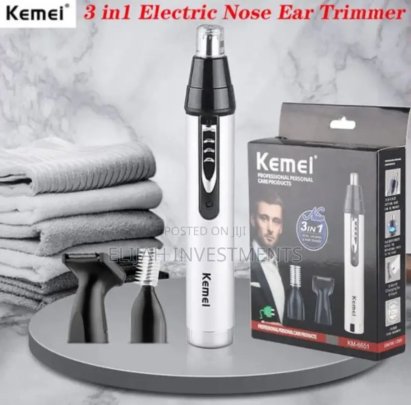 Kemei 3 In1 Electric Nose Ear Trimmer-Rechargeable Shaver