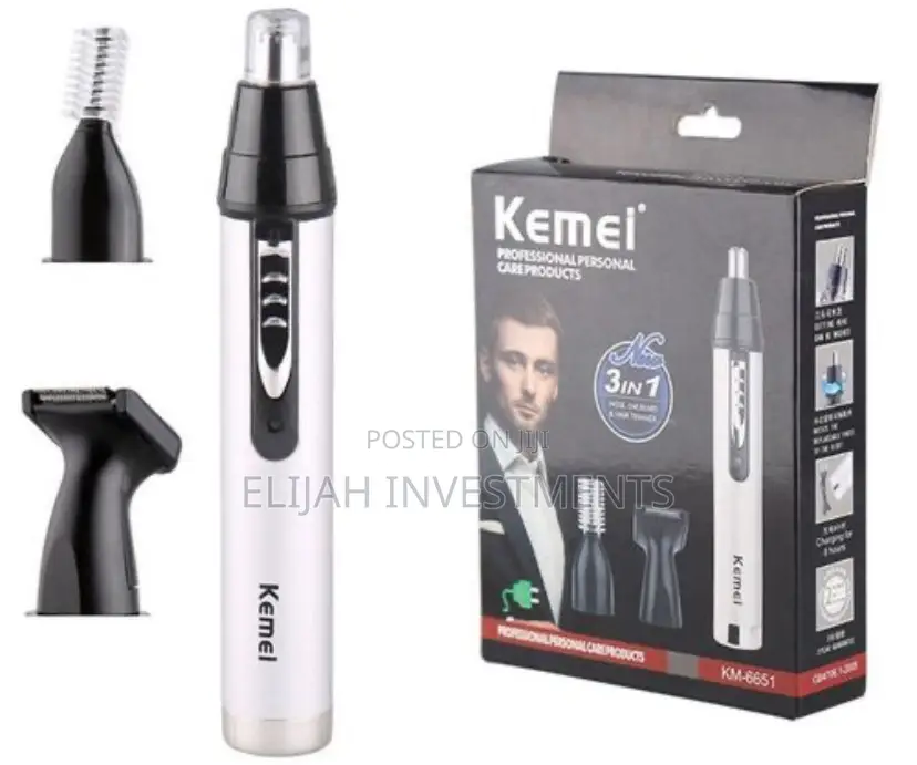 Kemei 3 In1 Electric Nose Ear Trimmer-Rechargeable Shaver
