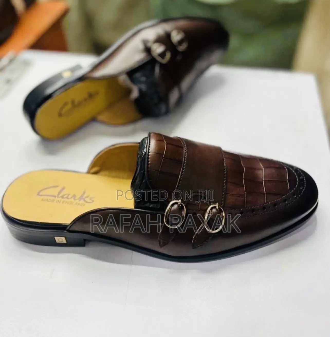 Original Coffee Brown Men’S Clarks Mules Half Shoes