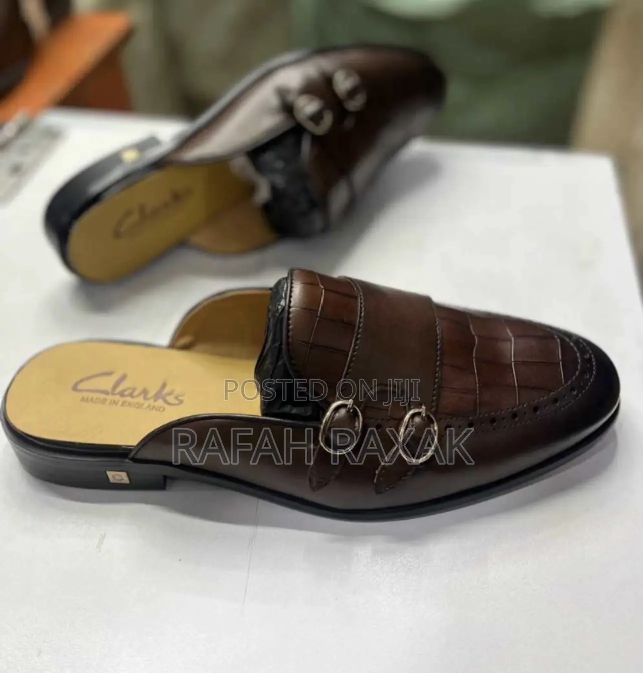 Original Coffee Brown Men’S Clarks Mules Half Shoes