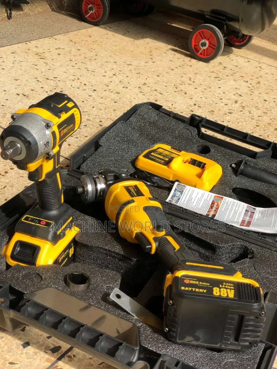Cordless Grinder and Wrench Set.