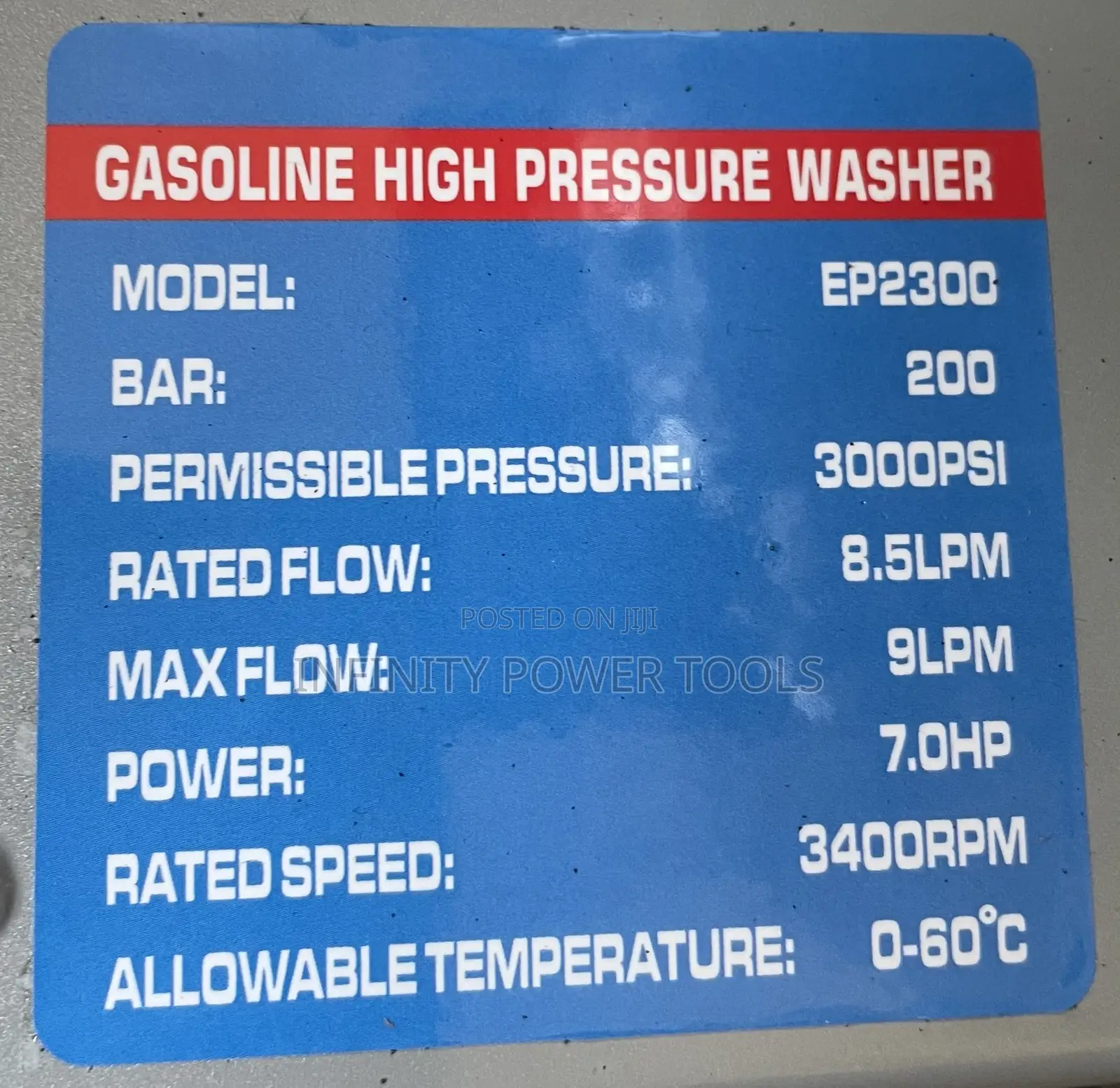 Gasoline High Pressure Washer 3000psi Easy Power