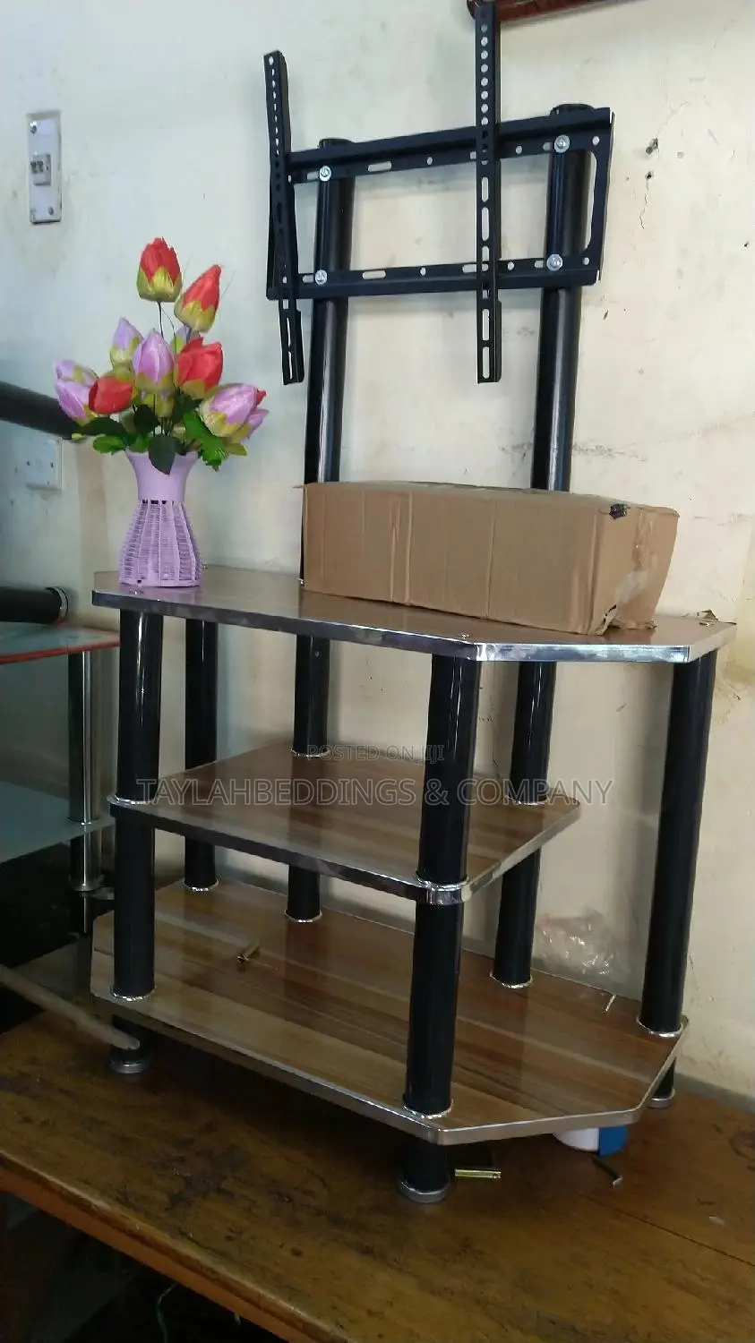 Wooden Metal T.V Stand Brown – Top Quality
