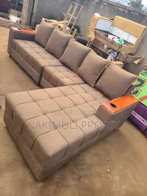 5 Seater L Sofa Brown Color