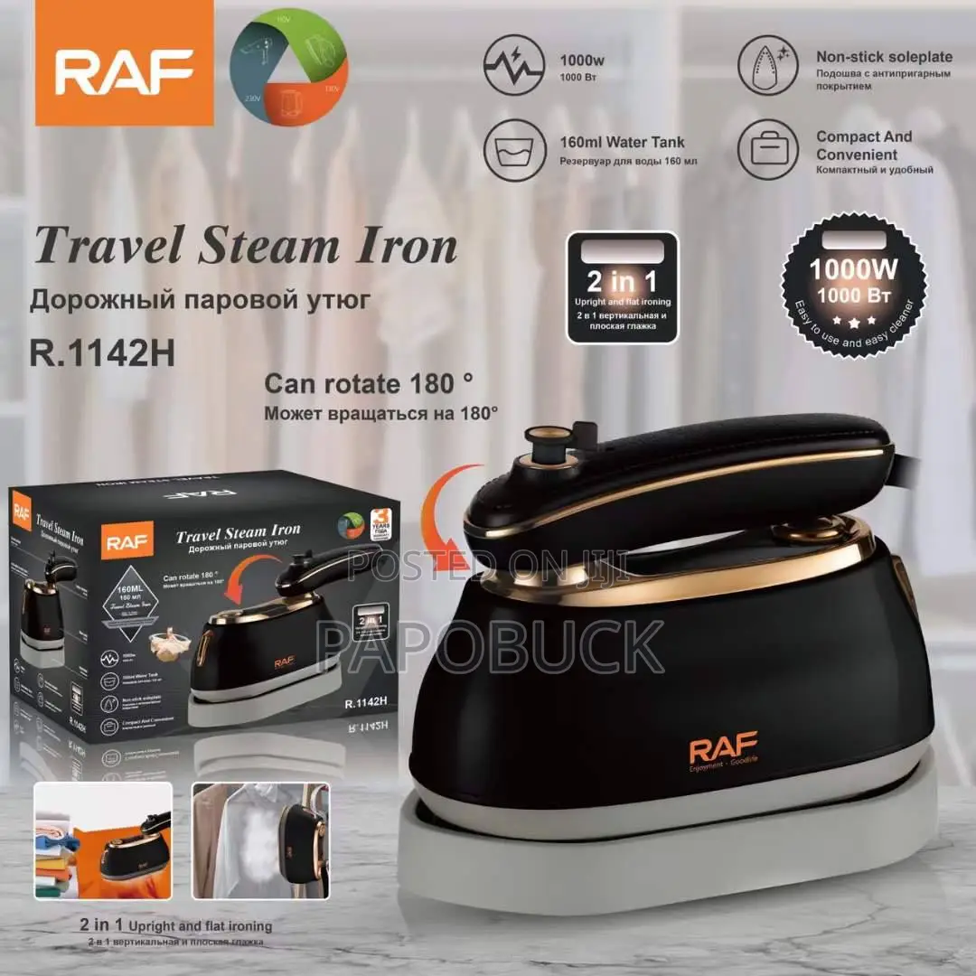 RAF Travel Steam Iron, Black