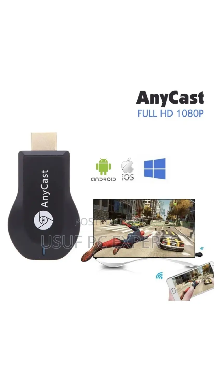 Any Cast M9 Plus Wireless Dongle via Hdmi
