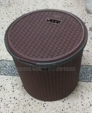 Laundry Basket With Lid (Round)