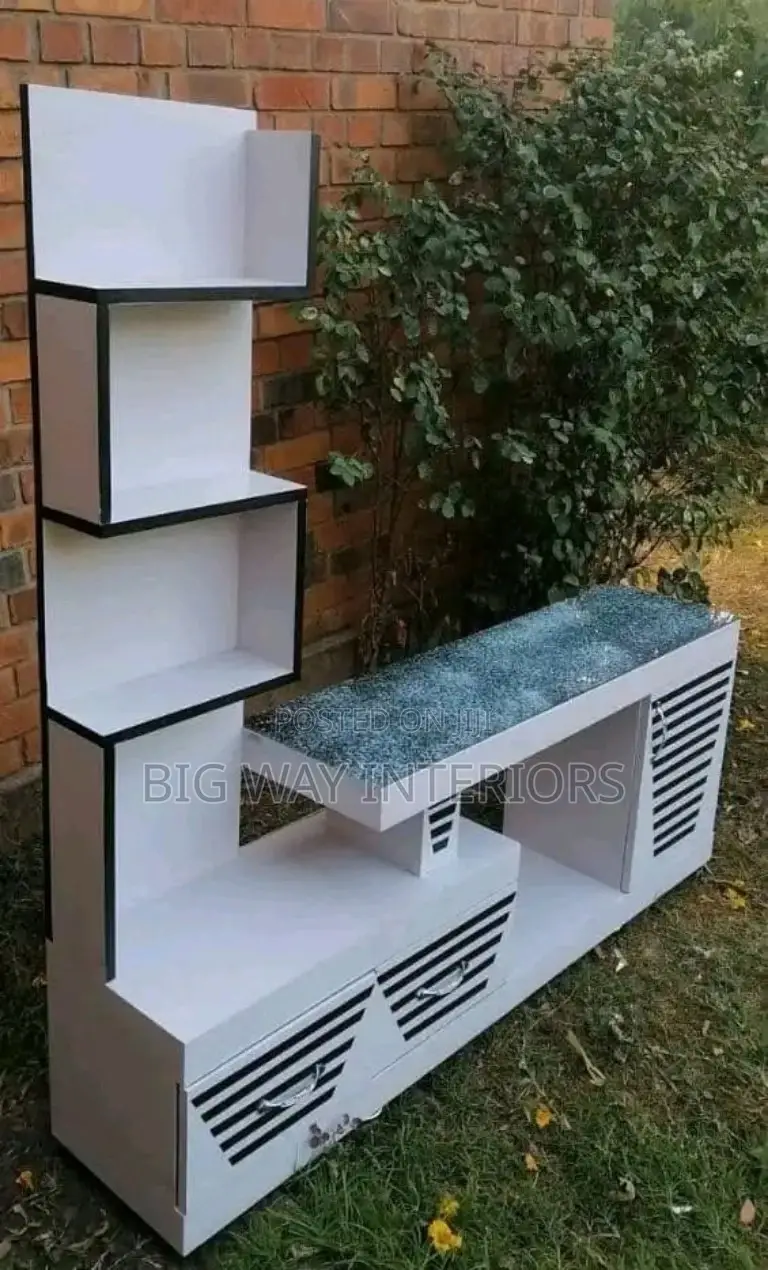 White and Black Tv Stand 1