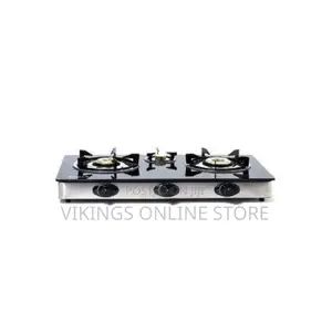 Saachi Glass 3 Burner Gas Cooker - Black
