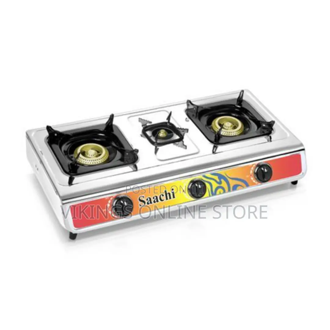 Saachi Gas Stove With Stainless Steel Top and 3 Burners-