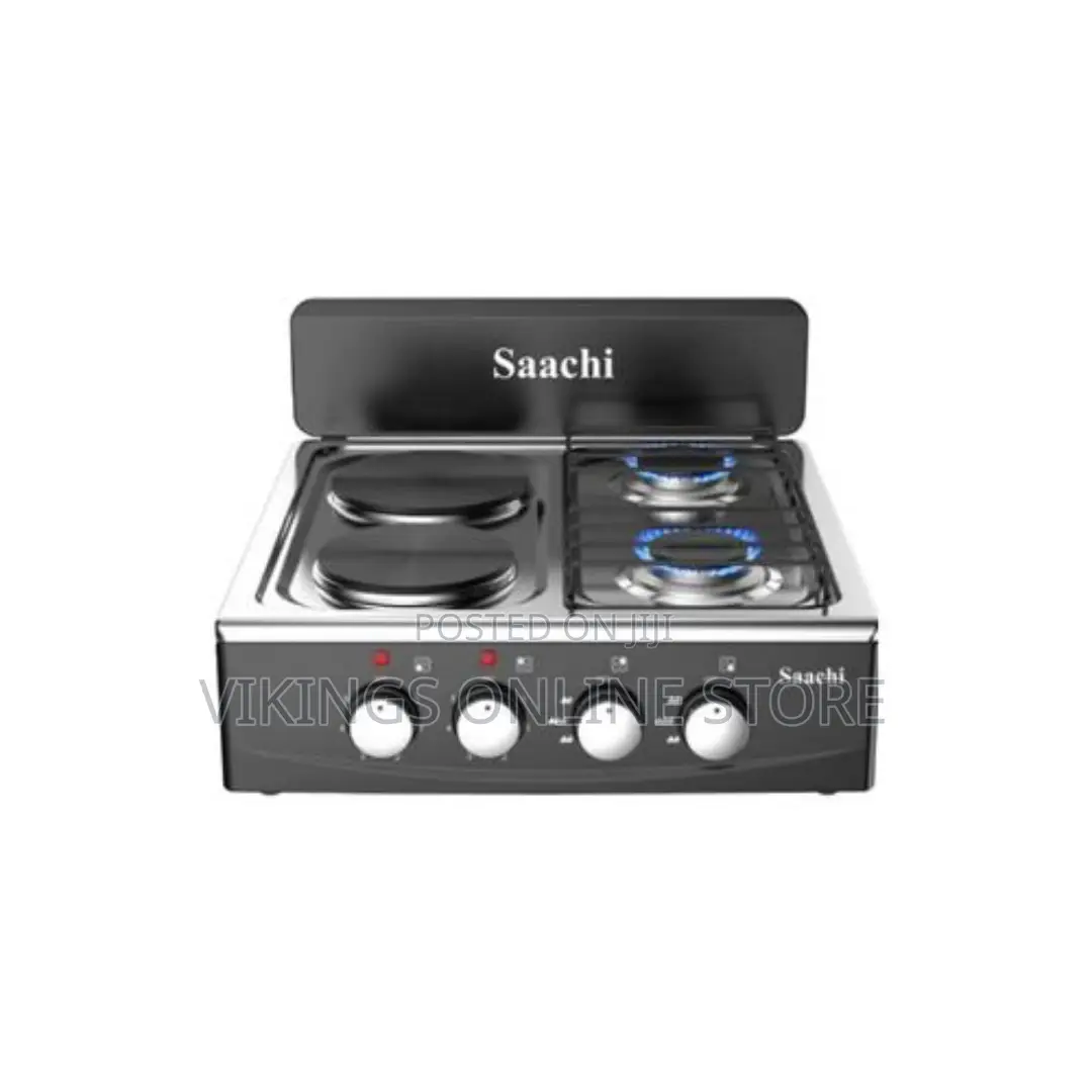 Saachi 2 Gas +2 Electric Hot Plate Table Top Cooker Burner