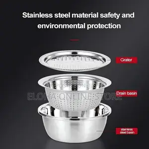 3in1 Vegetable Cutter With Drain Basket Colander Strainerset