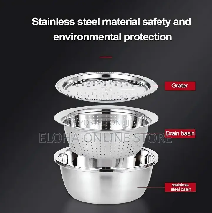 3in1 Vegetable Cutter With Drain Basket Colander Strainerset