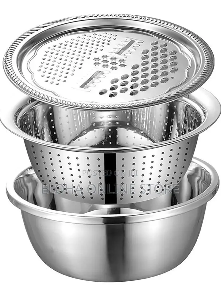 3in1 Vegetable Cutter With Drain Basket Colander Strainerset