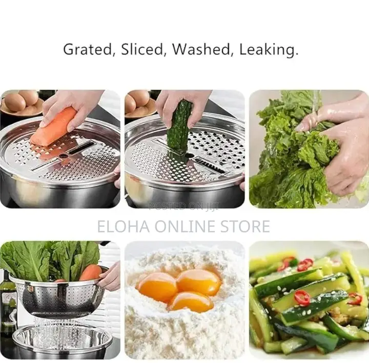 3in1 Vegetable Cutter With Drain Basket Colander Strainerset