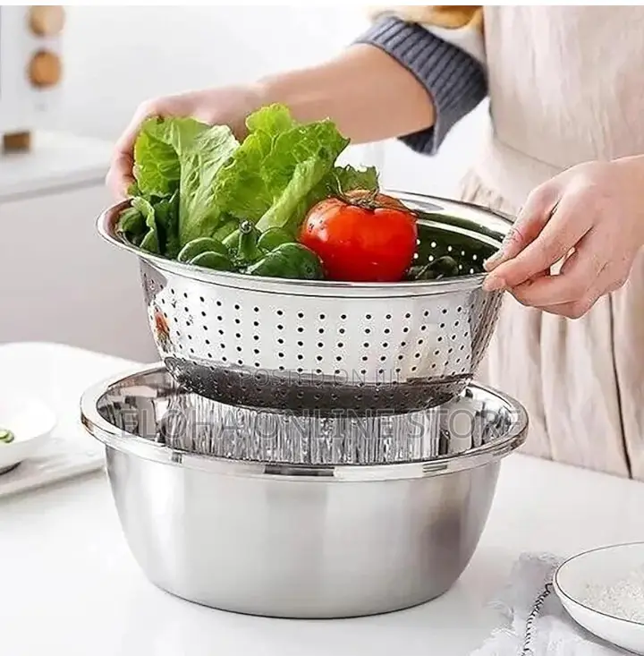 3in1 Vegetable Cutter With Drain Basket Colander Strainerset
