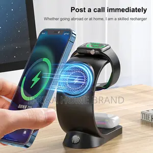 Magnetic Wireless Charger Desktop Stand RGB Light Earphone