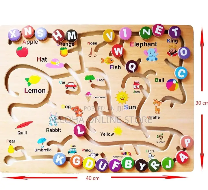 Kids Alphabet Wooden Maze Puzzle Game