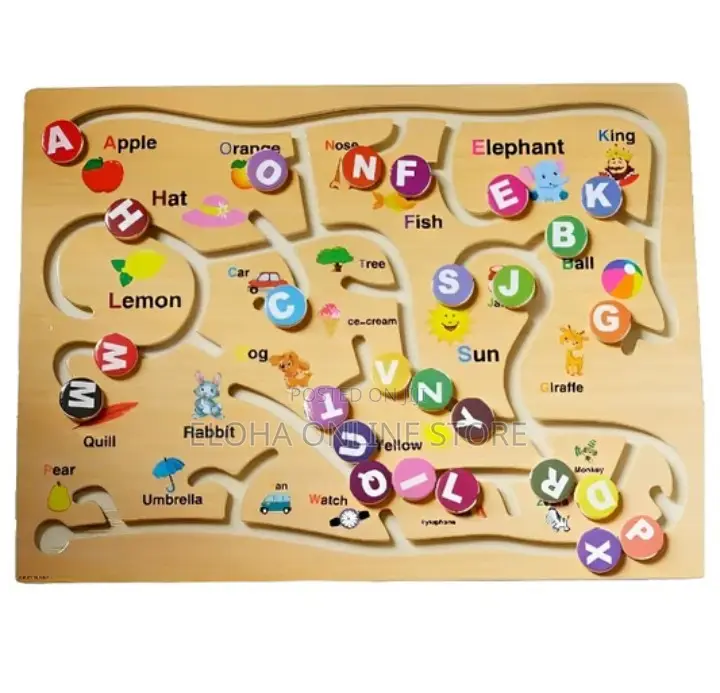 Kids Alphabet Wooden Maze Puzzle Game