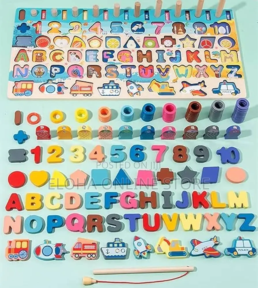 7 in 1 Wooden Number Puzzles for Toddlers