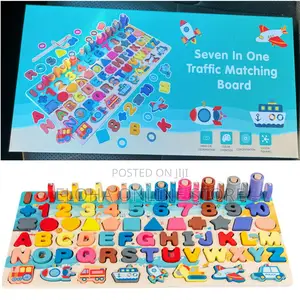 7 in 1 Wooden Number Puzzles for Toddlers