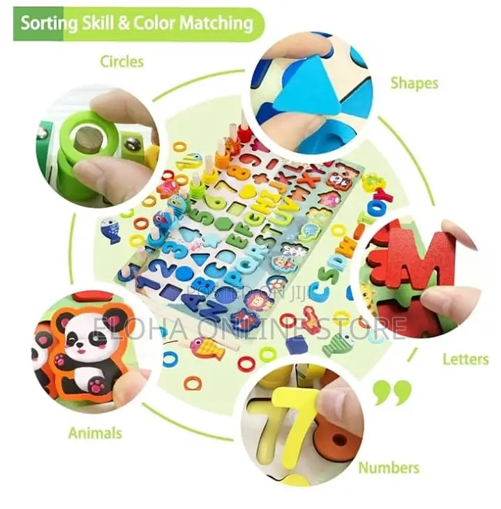 7 in 1 Kids Puzzle Blocks Board
