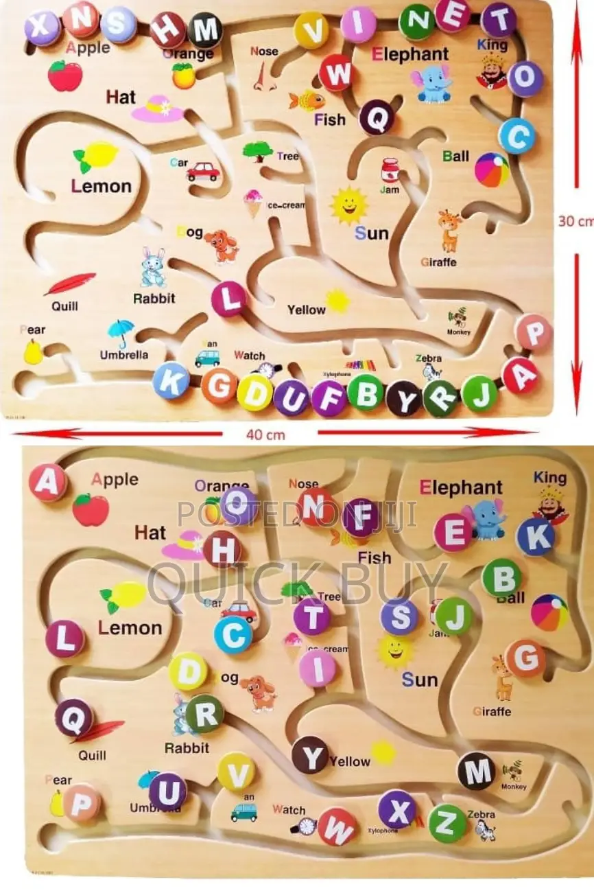 Kids Alphabet Wooden Maze Puzzle Game