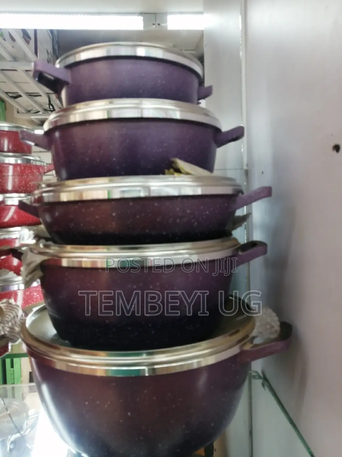 5 Piece Set of Granite Cookware Saucepans