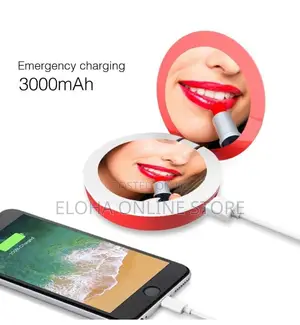 Power Bank Handheld Mini Round Led Mirror