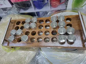 Bambo Toti Tray Holds 36pics Ov Steel Glass
