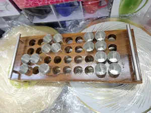 Bambo Toti Tray Holds 36pics Ov Steel Glass
