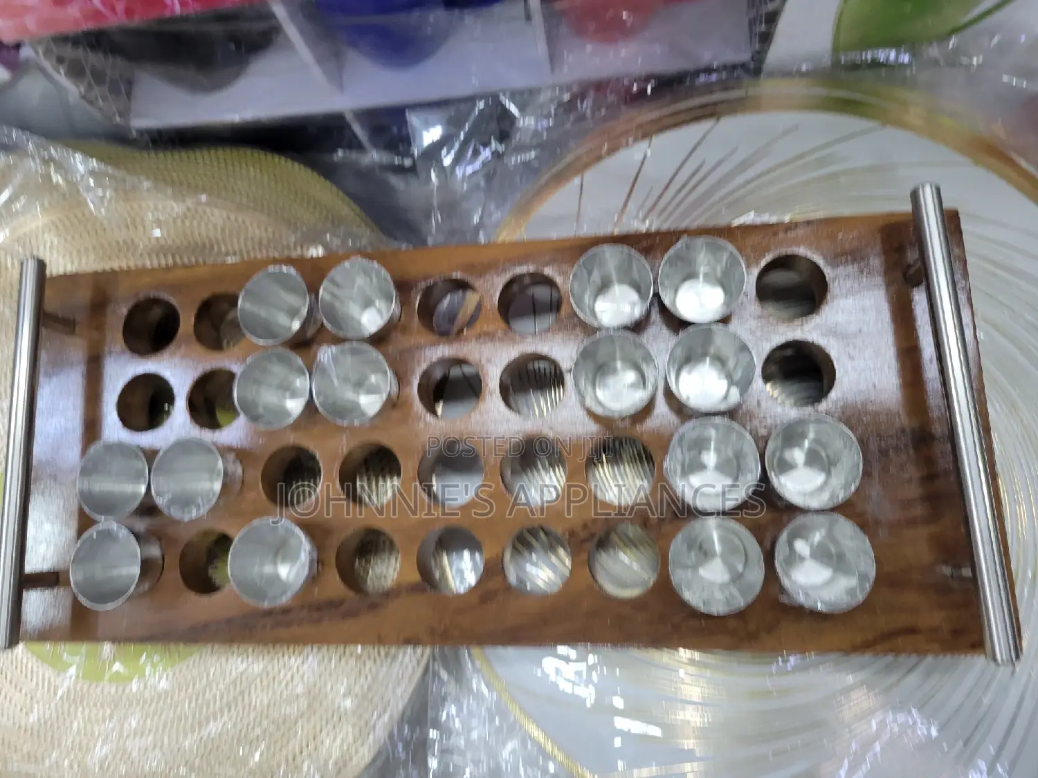 Bambo Toti Tray Holds 36pics Ov Steel Glass