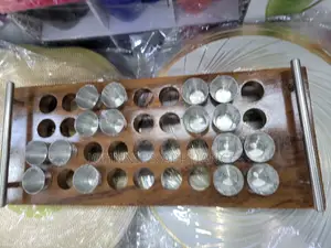 Bambo Toti Tray Holds 36pics Ov Steel Glass