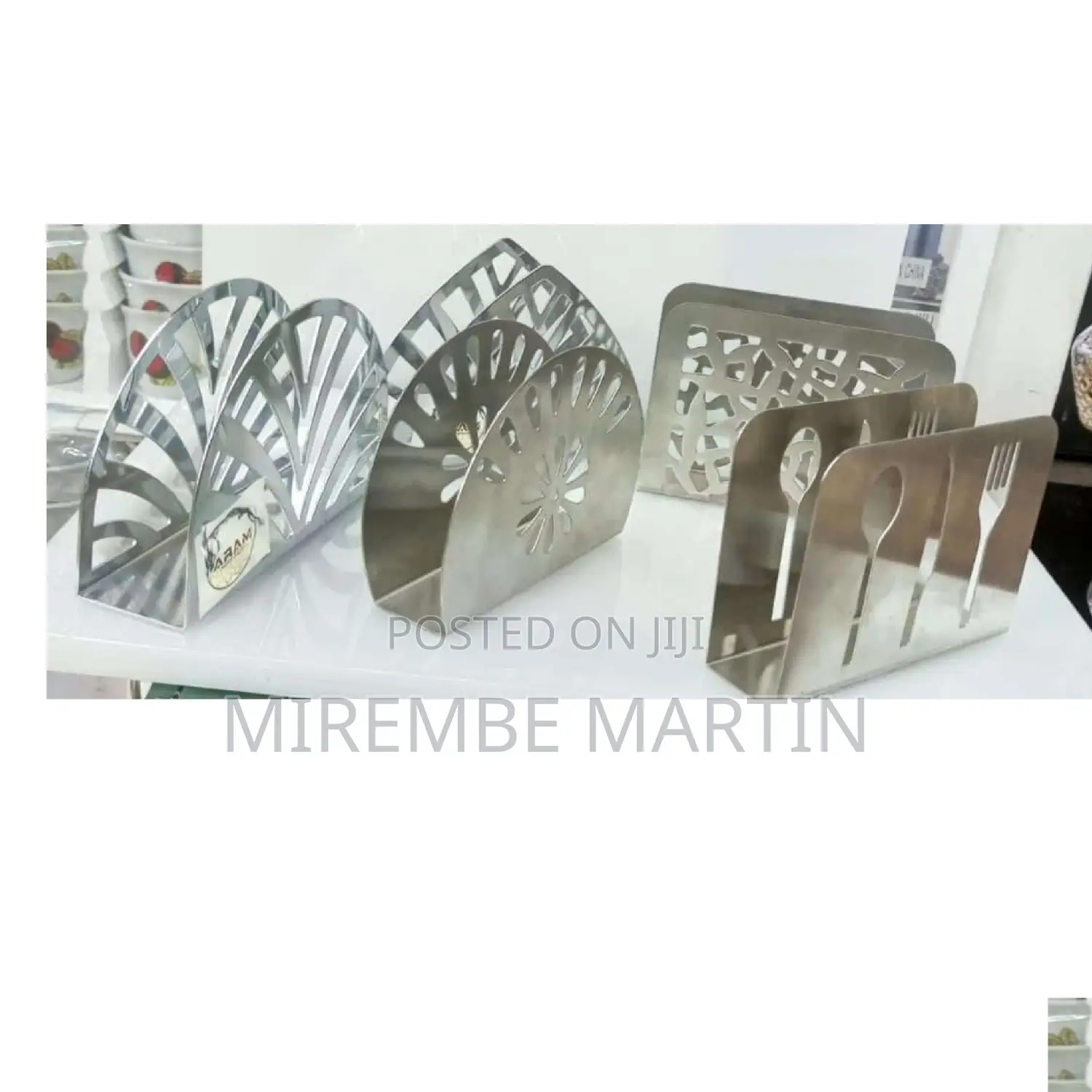 Silver Tissue Holder.