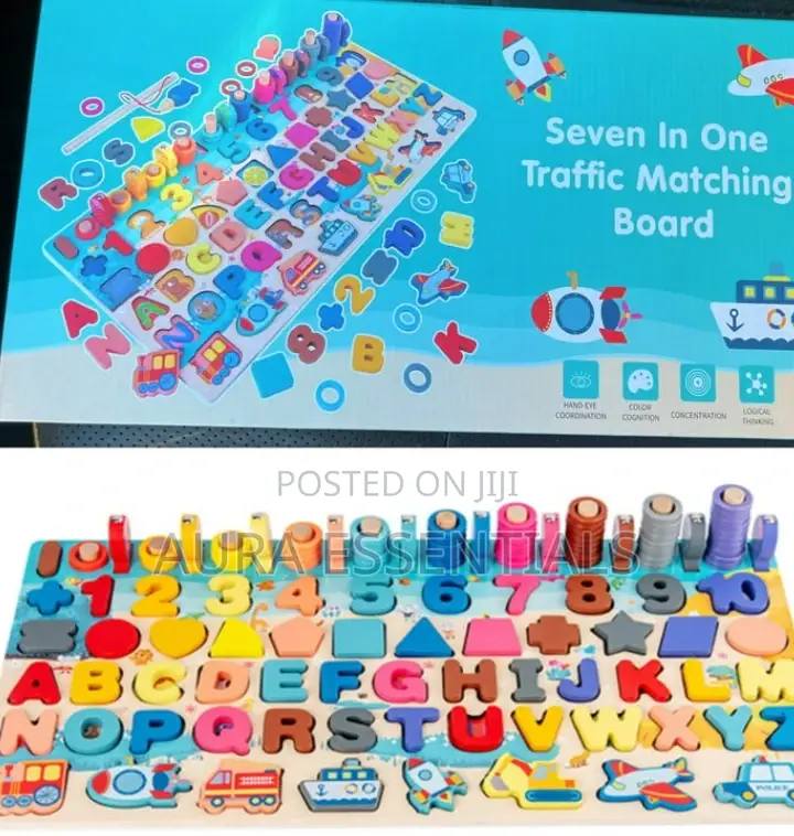 7 in 1 Wooden Number Puzzles for Toddlers