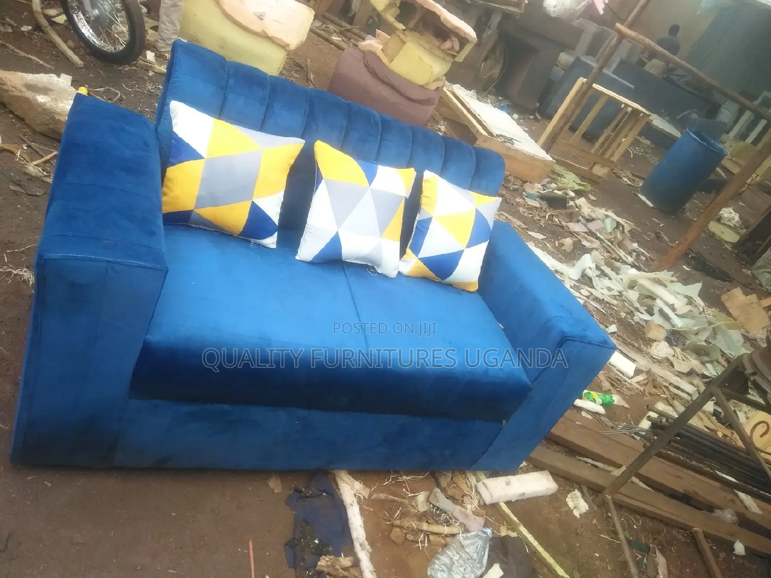 2 Seater Sofa Seat in Blue Color Readily Available