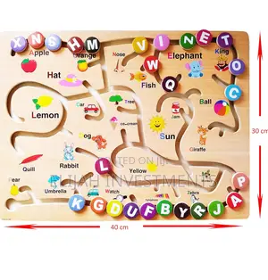 Kids Alphabet Wooden Maze Puzzle Game