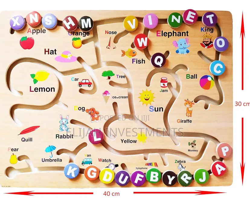Kids Alphabet Wooden Maze Puzzle Game